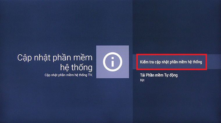 Chọn Kiểm tra cập nhật phần mềm hệ thống Chọn Kiểm tra cập nhật phần mềm hệ thống