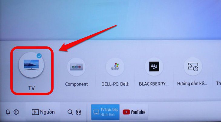 Bạn chọn vào mục Hướng dẫn cách dò kênh DVB-T2 trên Smart tivi Samsung - bước 3
