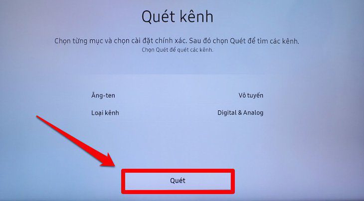 chọn Hướng dẫn cách dò kênh DVB-T2 trên Smart tivi Samsung - bước 10