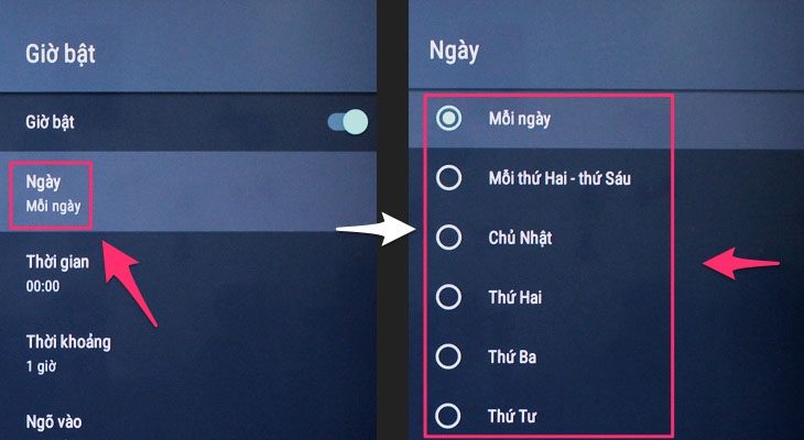 Hẹn giờ tắt, bật cho tivi Sony Hẹn giờ tắt, bật cho tivi Sony