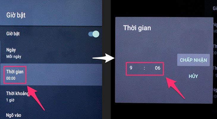 Hẹn giờ tắt, bật cho tivi Sony Hẹn giờ tắt, bật cho tivi Sony