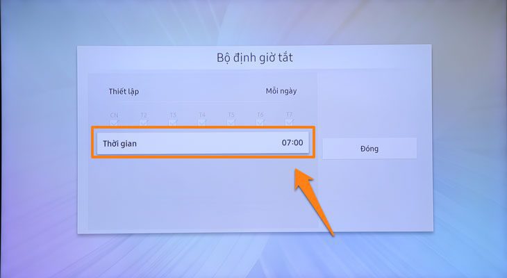 Tùy chỉnh thời gian tắt cho tivi Tùy chỉnh thời gian tắt cho tivi