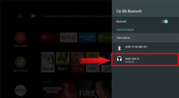 kết nối loa với tivi Android Sony thành công kết nối loa với tivi Android Sony thành công