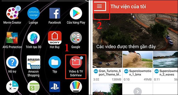 Truy cập vào ứng dụng Video & TV SideView 