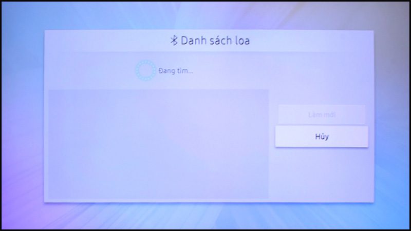 Danh sách tên các thiết bị có thể kết nối với tivi xuất hiện Kết nối qua Bluetooth