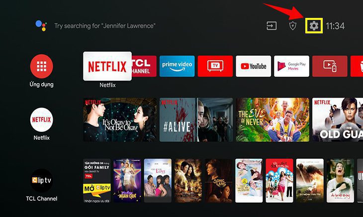 mở cài đặt để tiến hành kết nối