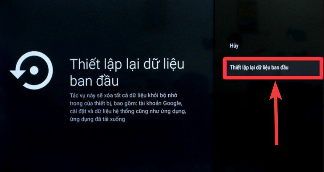 Cách khôi phục cài đặt gốc cho tivi TCL hệ điều hành Android