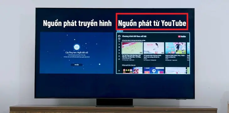 Chia đôi màn hình tivi Samsung - Bố cục 1: Kênh trực tiếp và ứng dụng video