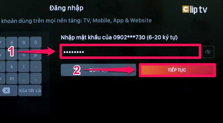 Đăng nhập tài khoản ứng dụng ClipTV Đăng nhập tài khoản ứng dụng ClipTV