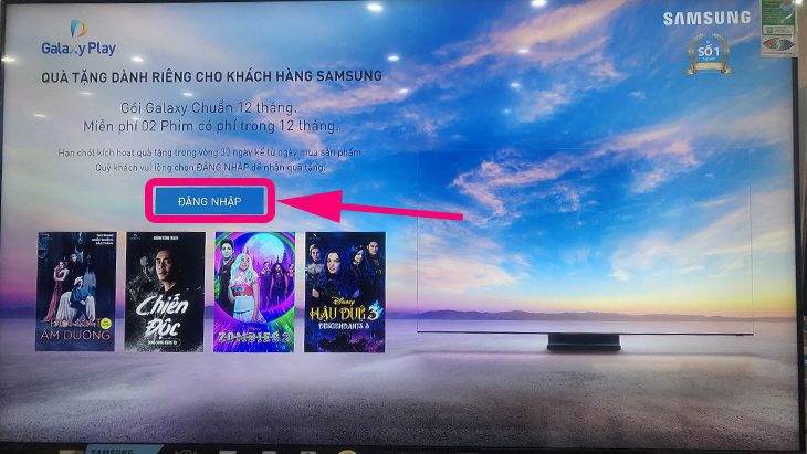 Hướng dẫn đăng nhập tài khoản ứng dụng Galaxy Play - bước 1