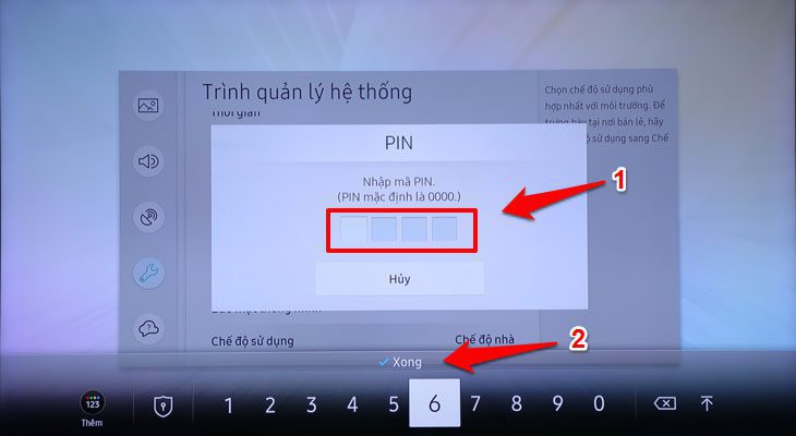 Cách đổi mã PIN trên Smart tivi Samsung