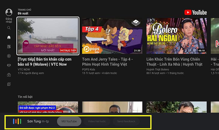 Tìm kiếm bằng giọng nói trong ứng dụng Youtube