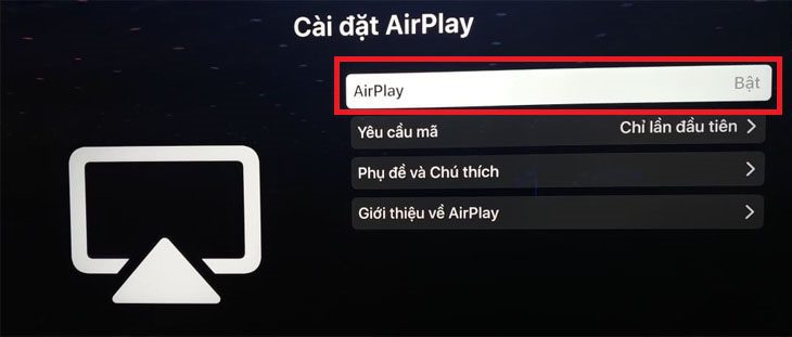kích hoạt AirPlay kích hoạt AirPlay