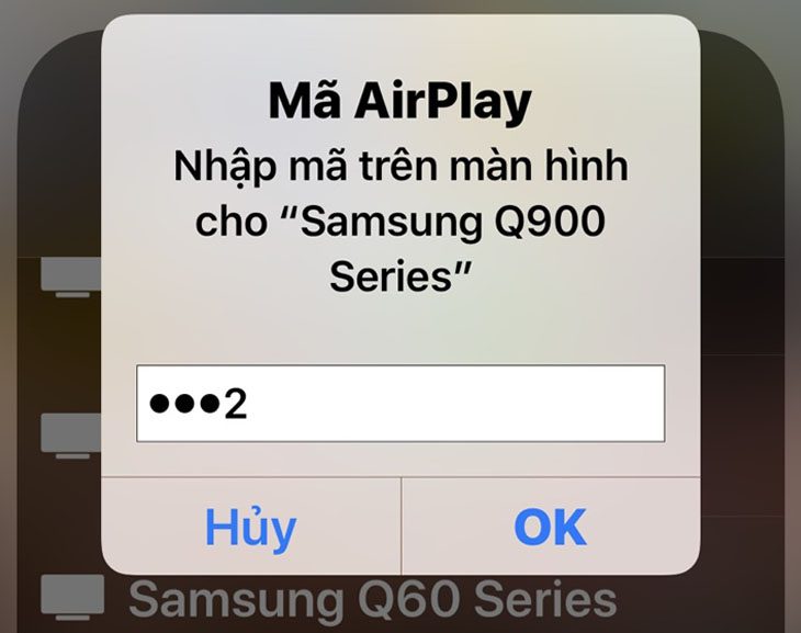Nhập mã AirPlay Nhập mã AirPlay