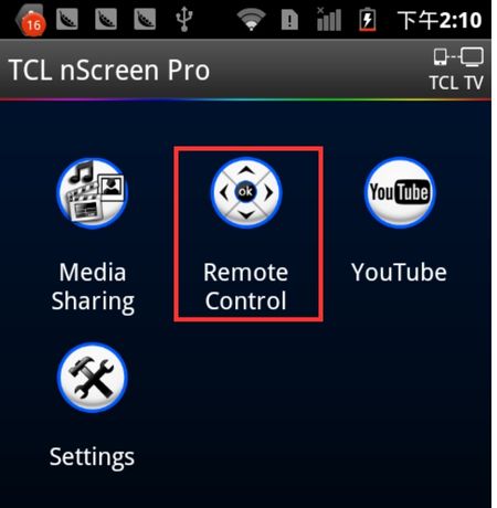 chọn remote control để điều khiển tivi TCL bằng điện thoại
