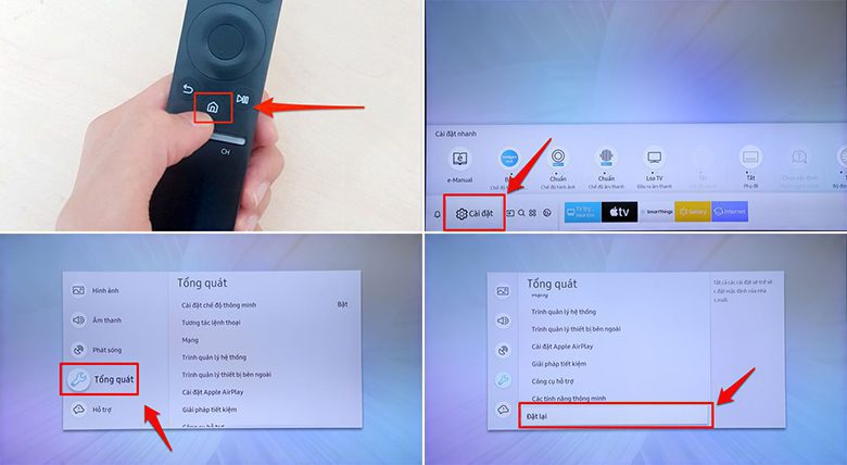 reset smart tivi samsung khắc phục tivi bị mất màu bước 1