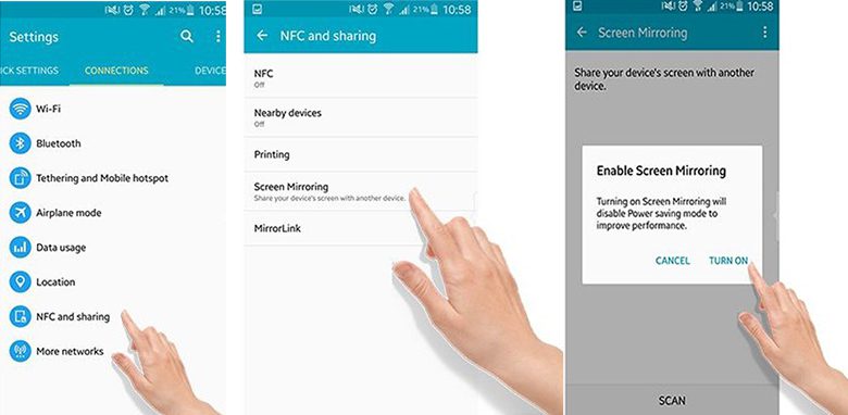 Cách chia sẻ màn hình điện thoại Samsung lên tivi Samsung bằng Screen Mirroring