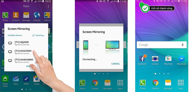 Cách kết nối điện thoại Android với tivi Samsung