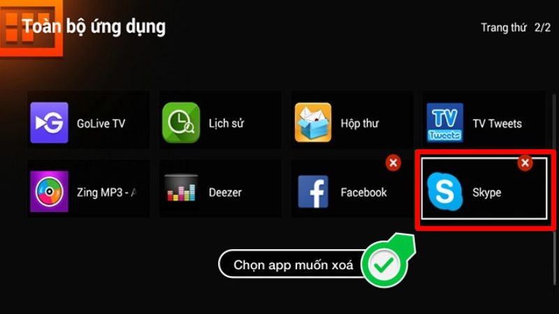 Hướng dẫn cách xóa ứng dụng trên tivi TCL