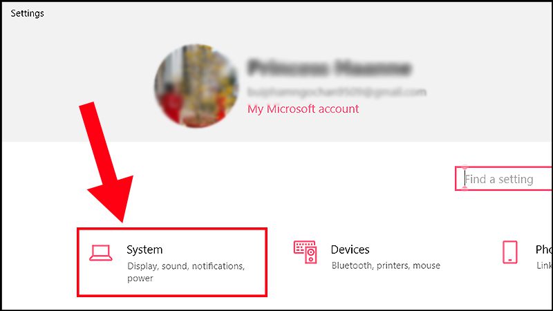 Vào phần cài đặt System Vào phần cài đặt System