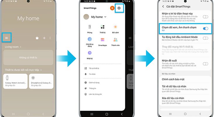 Mở ứng dụng SmartThings trên điện thoại Mở ứng dụng SmartThings trên điện thoại