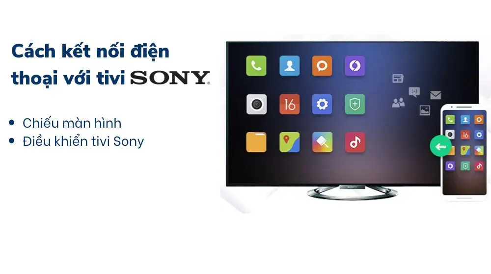 kết nối điện thoại iphone, oppo, samsung với tivi sony
