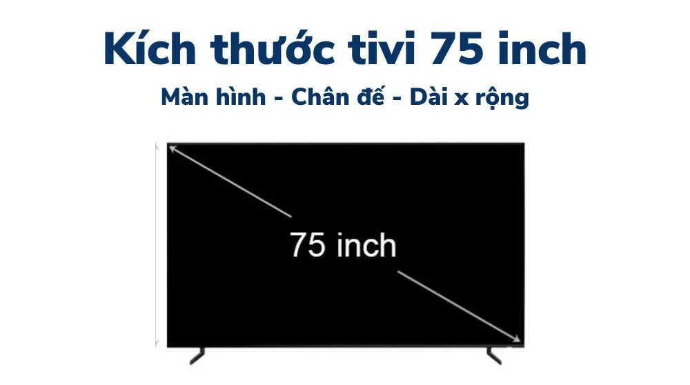 Kích thước tivi 75 inch dài, rộng, cao bao nhiêu cm