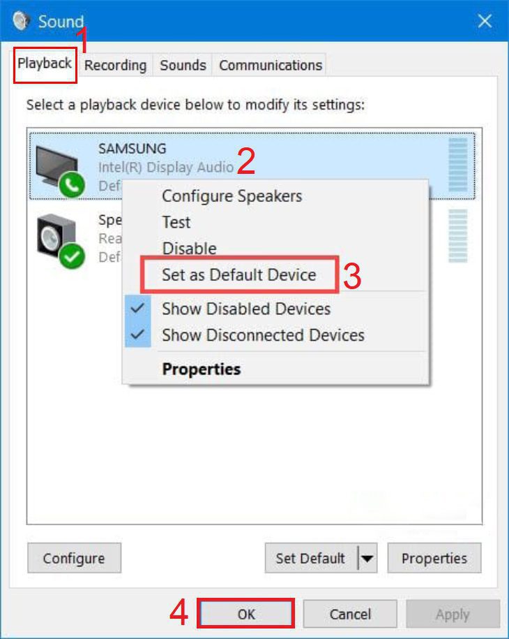 Chọn nguồn phát âm thanh là tivi Chọn nguồn phát âm thanh là tivi