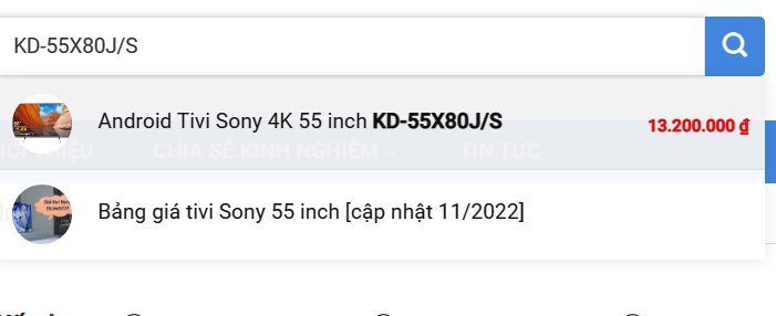 sản phẩm có mã đó sẽ hiện ra để bạn chọn