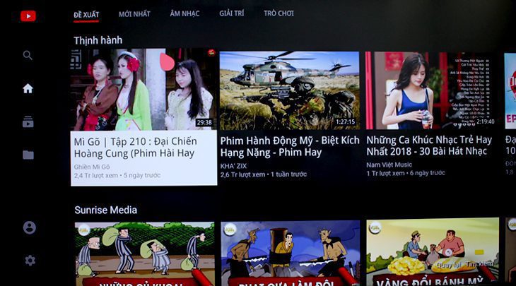 Kiểm lại ứng dụng Youtube trên tivi Tivi chưa được cài YouTube for Android TV
