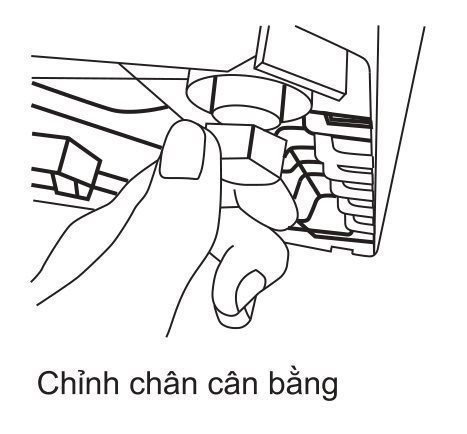 điều chỉnh cân bằng 4 chân máy sấy aqua