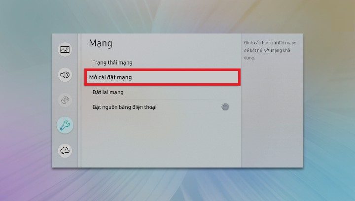 Cách kết nối mạng trên tivi Samsung