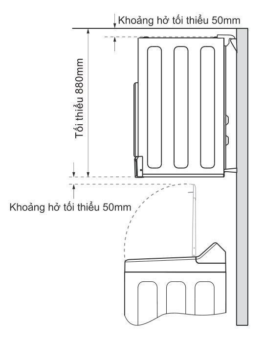 yêu cầu về khoảng hở khi lắp máy sấy aqua thông hơi