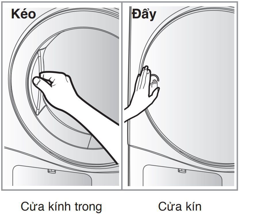 Cách sử dụng máy sấy ngưng tụ LG - Mở cửa.