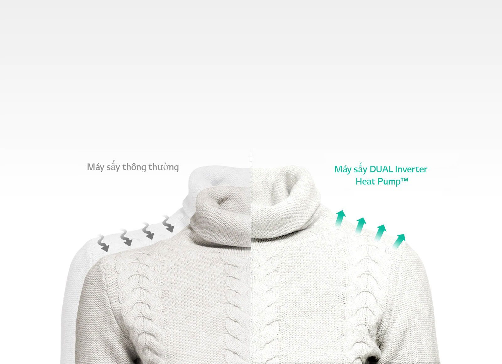 Máy sấy LG tiết kiệm điện, giảm nếp nhăn và giảm co rút sợi vải