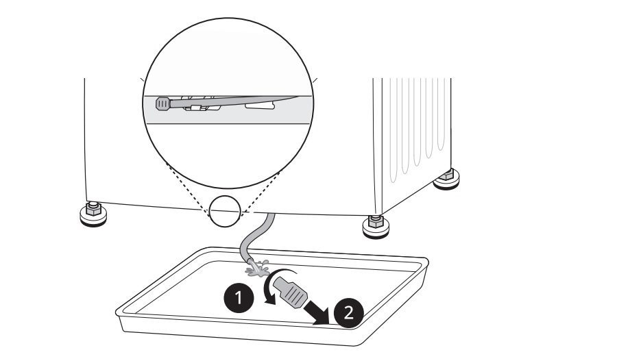 Hướng dẫn vệ sinh máy sấy quần áo LG bơm nhiệt 4 Xả nước ngưng tụ còn sót lại trên máy sấy LG Heatpump