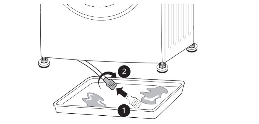 Hướng dẫn vệ sinh máy sấy quần áo LG bơm nhiệt 5 Xả nước ngưng tụ còn sót lại trên máy sấy LG Heatpump - 2