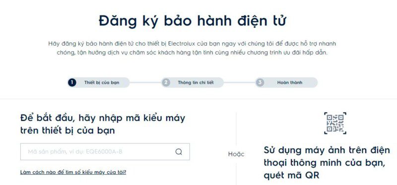 Hướng dẫn tra cứu và kích hoạt bảo hành Electrolux tại nhà 1 hướng dẫn đăng kí bảo hành sản phẩm electrolux