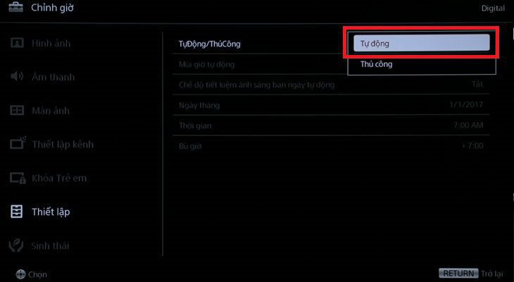 Chọn tự động, thủ công Chọn tự động, thủ công