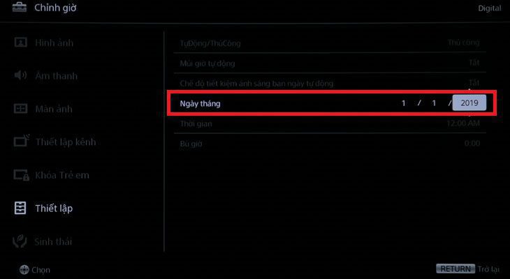 Chỉnh ngày tháng Chỉnh ngày tháng