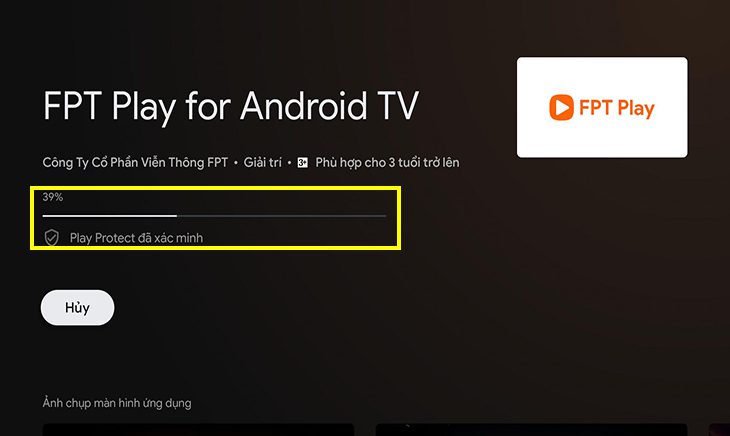 Ứng dụng đang được tải về cách cập nhật fpt play trên tivi sony