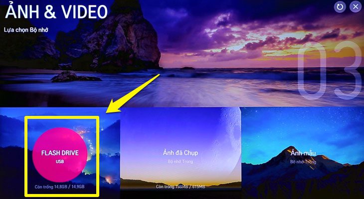 cách xem hình ảnh trên tivi Lg bằng USB
