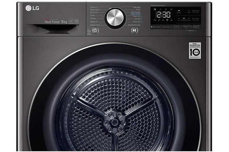 Review máy sấy quần áo LG heatpump: thiết kế bảng điều khiển hiện đại