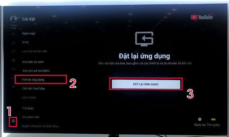 Cách tải lại Youtube trên tivi LG