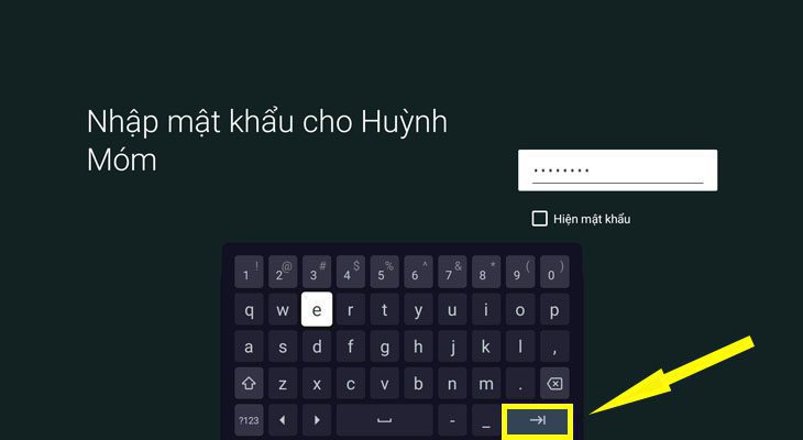Nhấn dấu mũi tên để hoàn tất kết nối