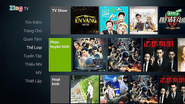 Ứng dụng Zing TV - ứng dụng xem phim trên Smart TV Samsung