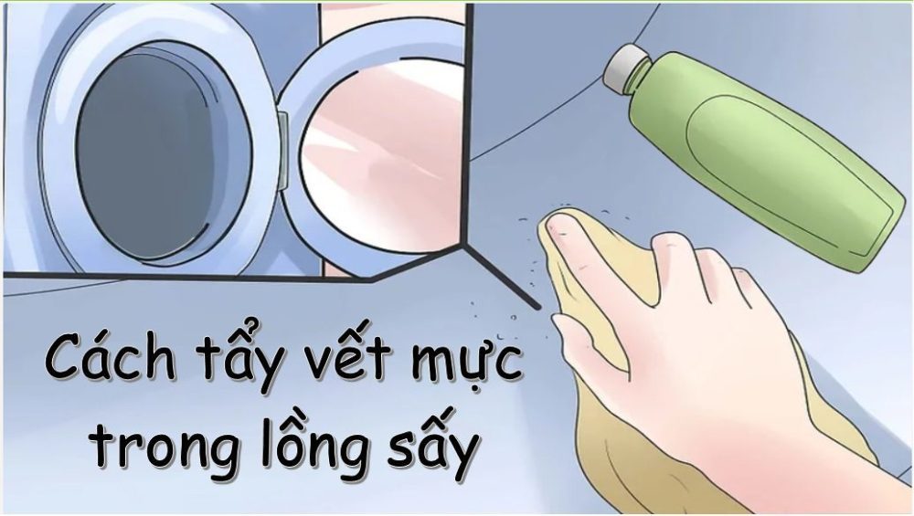 Cách tẩy vết mực trong lồng máy sấy
