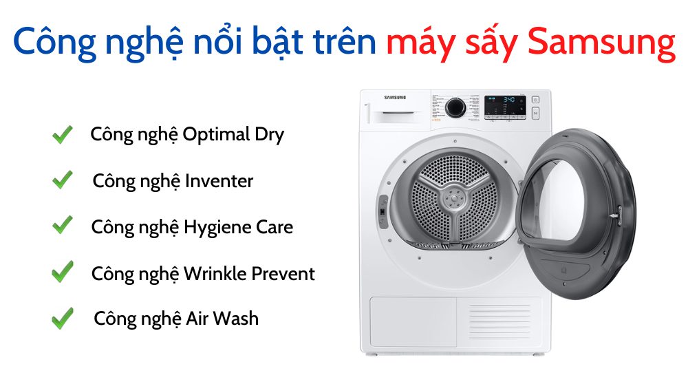 Công nghệ nổi bật trên máy sấy Samsung