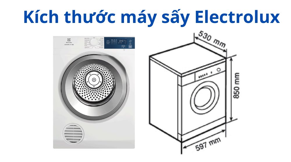 Kích thước máy sấy quần áo Electrolux