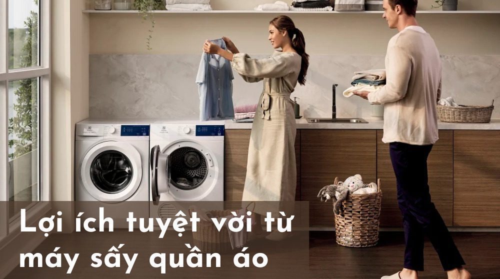 máy sấy quần áo có cần phoi